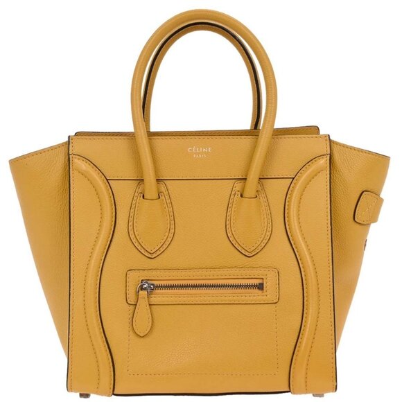 Celine Yellow Leather Micro Luggage Tote Bag S-AT-1113 S-CU-1113 186869 - Picture 1 of 10